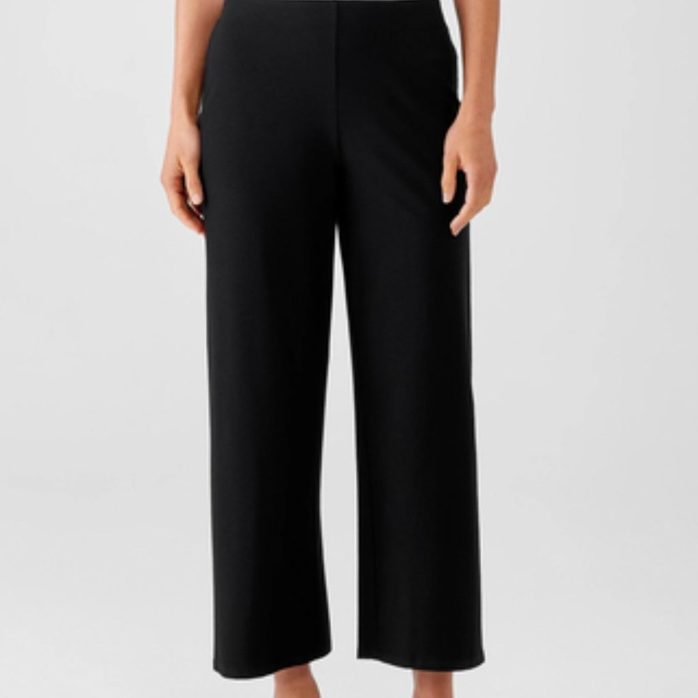Eileen Fisher Washable Stretch Crepe Stretch Pull On Straight Pant size Small